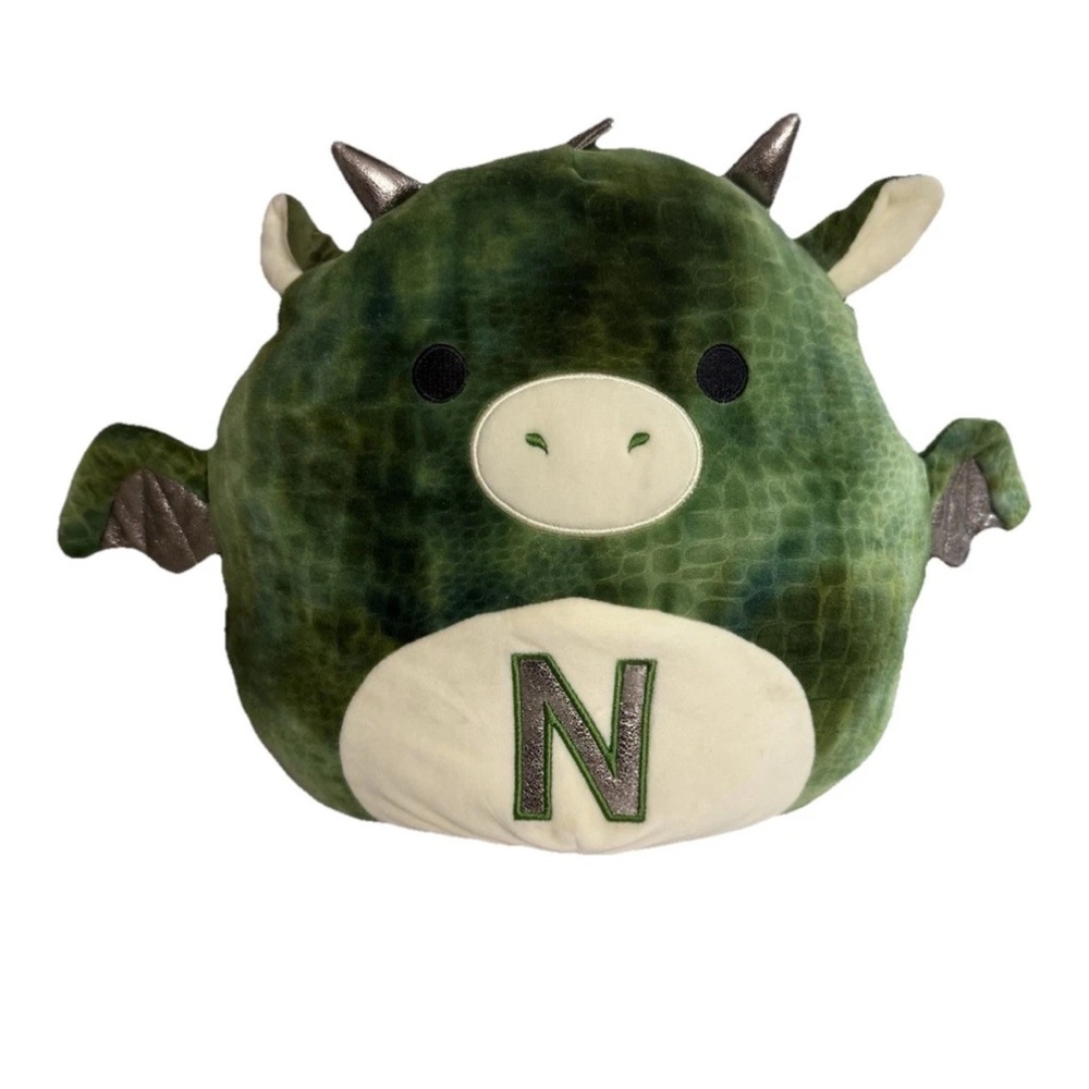 Squishmallows Duke The Dragon 12” Plush Toy with Monogrammed N Letter “N” Green
